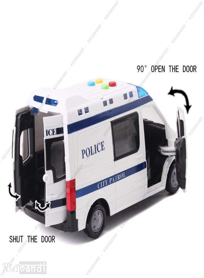 كيدز ماندي سيارة شرطة لعبة تعمل بالاحتكاك من كيدز ماندي® للأطفال - مركبة محاكاة، لعبة تعليمية، آمنة للأطفال، هدية ممتعة، تعلم تفاعلي، تصميم متين - Image 5